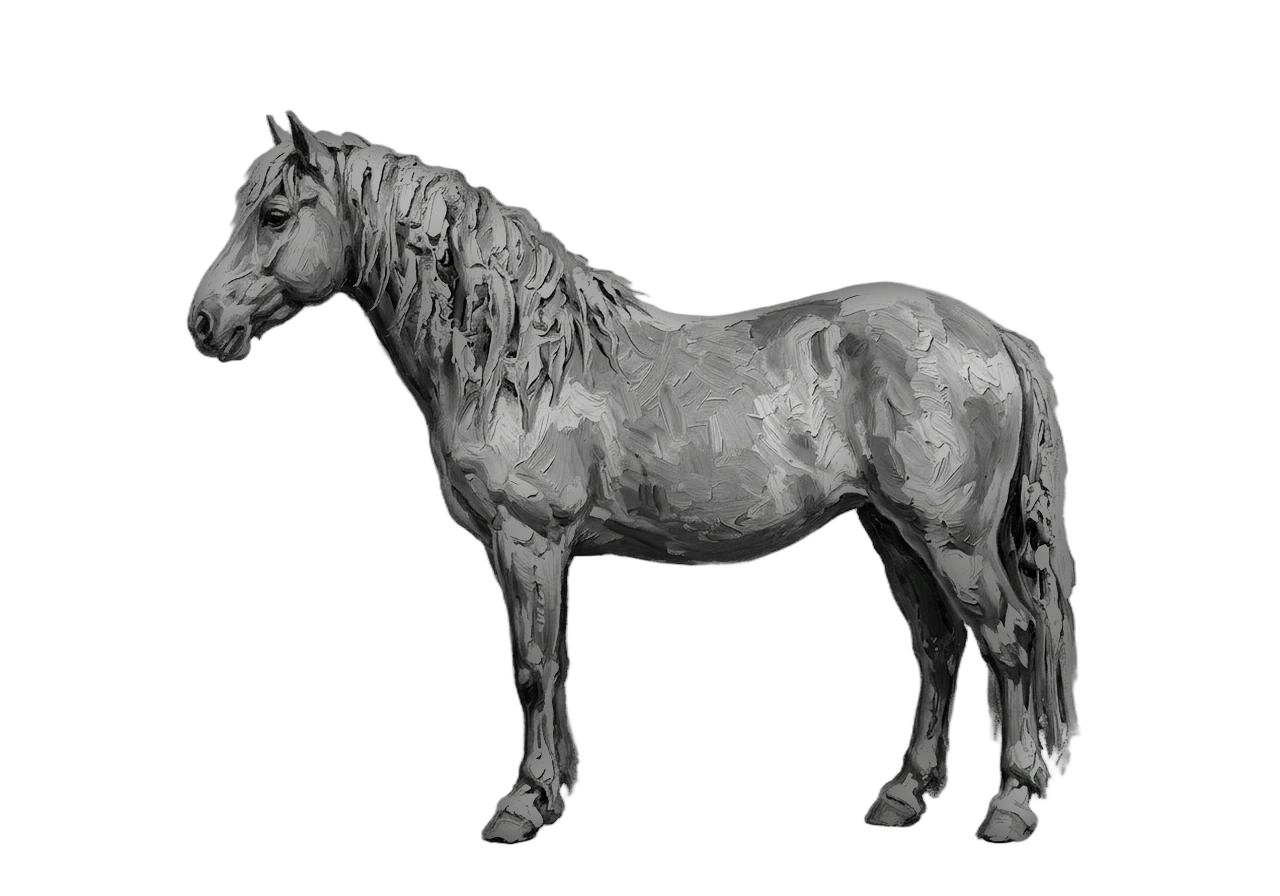 Side view of a Mustang mare, Bay from E/e A/a n/n g/g. Star, front coronets, hind coronets. Dark brown eyes.
