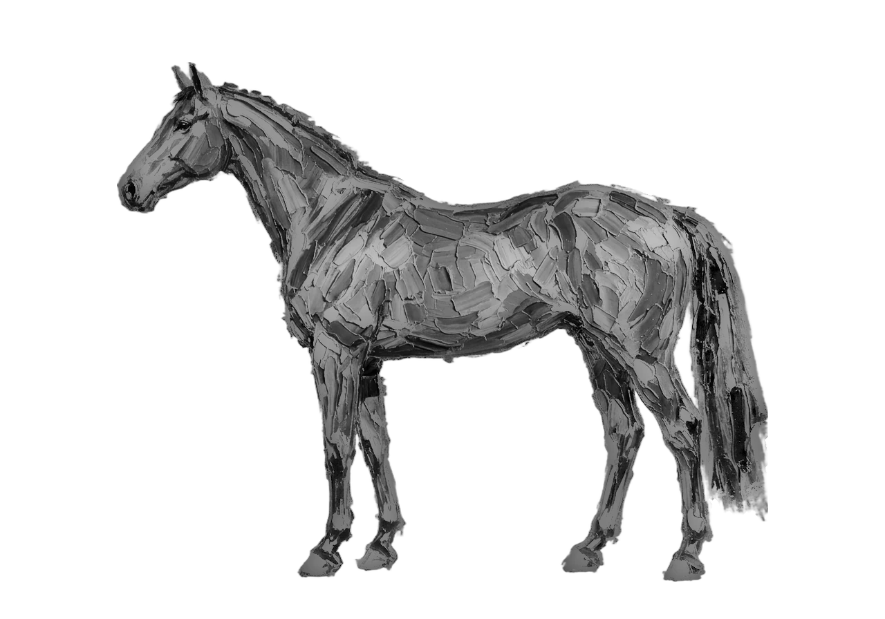 Side view of a Hanoverian mare, Bay from E/e A/a n/n g/g. Snip, front coronets, hind stockings, white spotting modifier w20. Dark brown eyes.